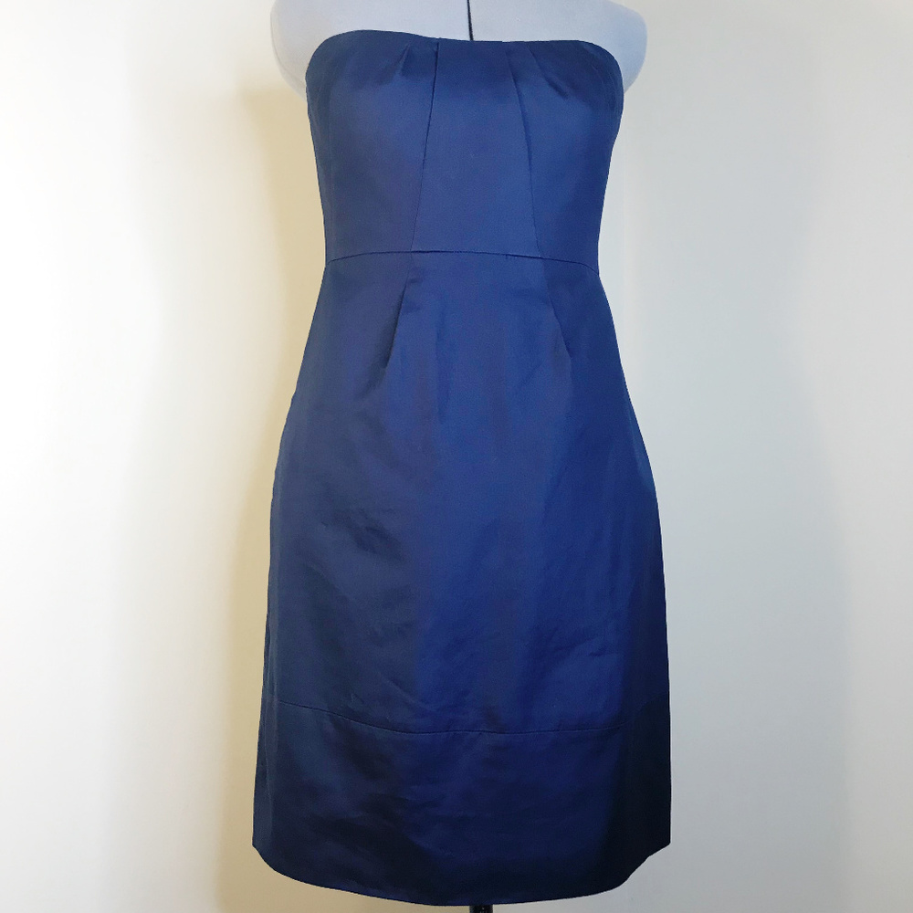 J. Crew Strapeless Navy Blue Dress Size 2